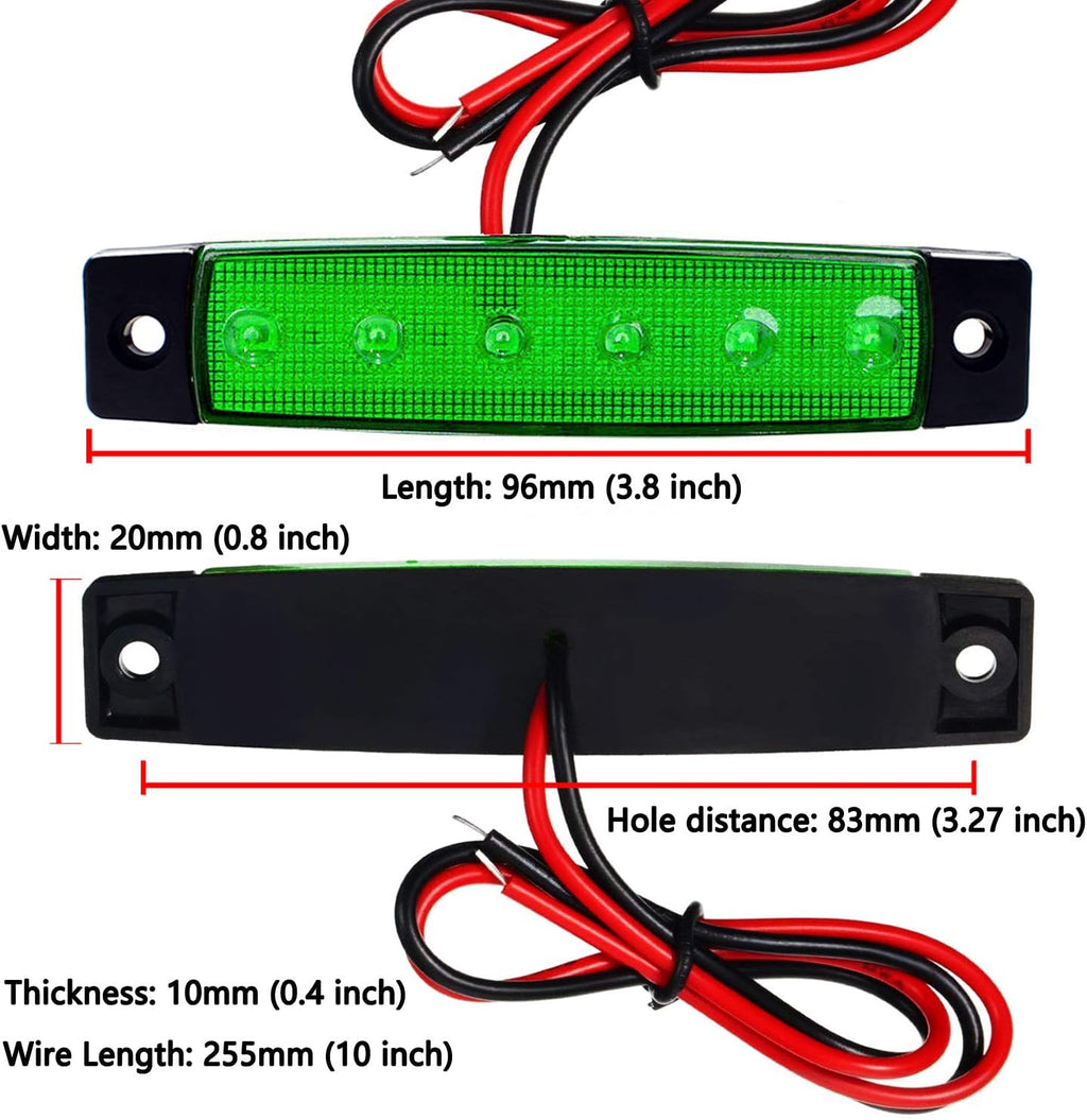 10X Led Rock Lights, Strip Light, Wheel Well Light, Waterproof Exterior Interior Light, Led Underglow Kit for Golf Cart, Jeep Wrangler, RZR, Offroad, Truck, RV, UTV, ATV, Ford, Snowmobile (Green)