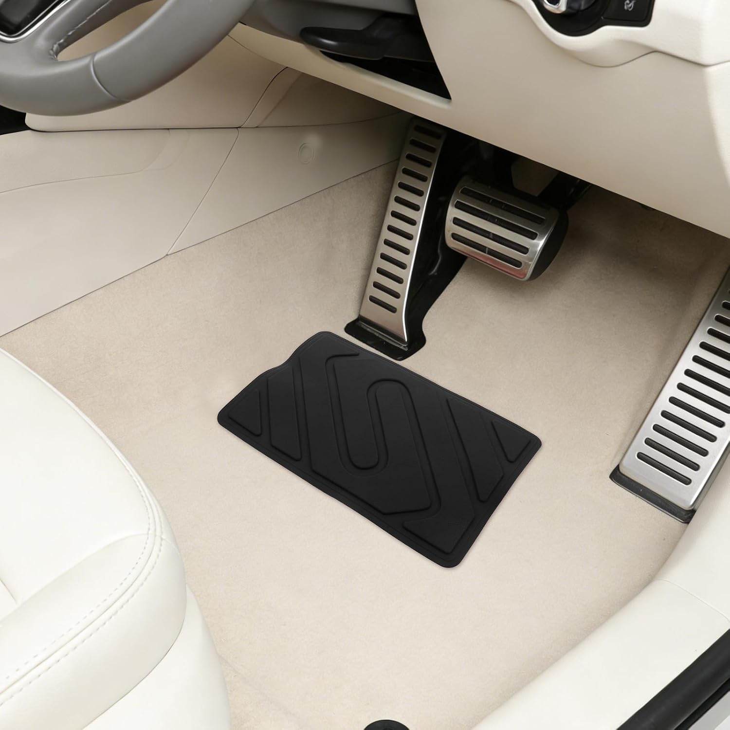 5pcs Car Floor Mat Heel Pad, Universal Anti-Skid Heel Scuff Plate, Auto Home Carpet Protector Patch for Driver Side Foot Rest