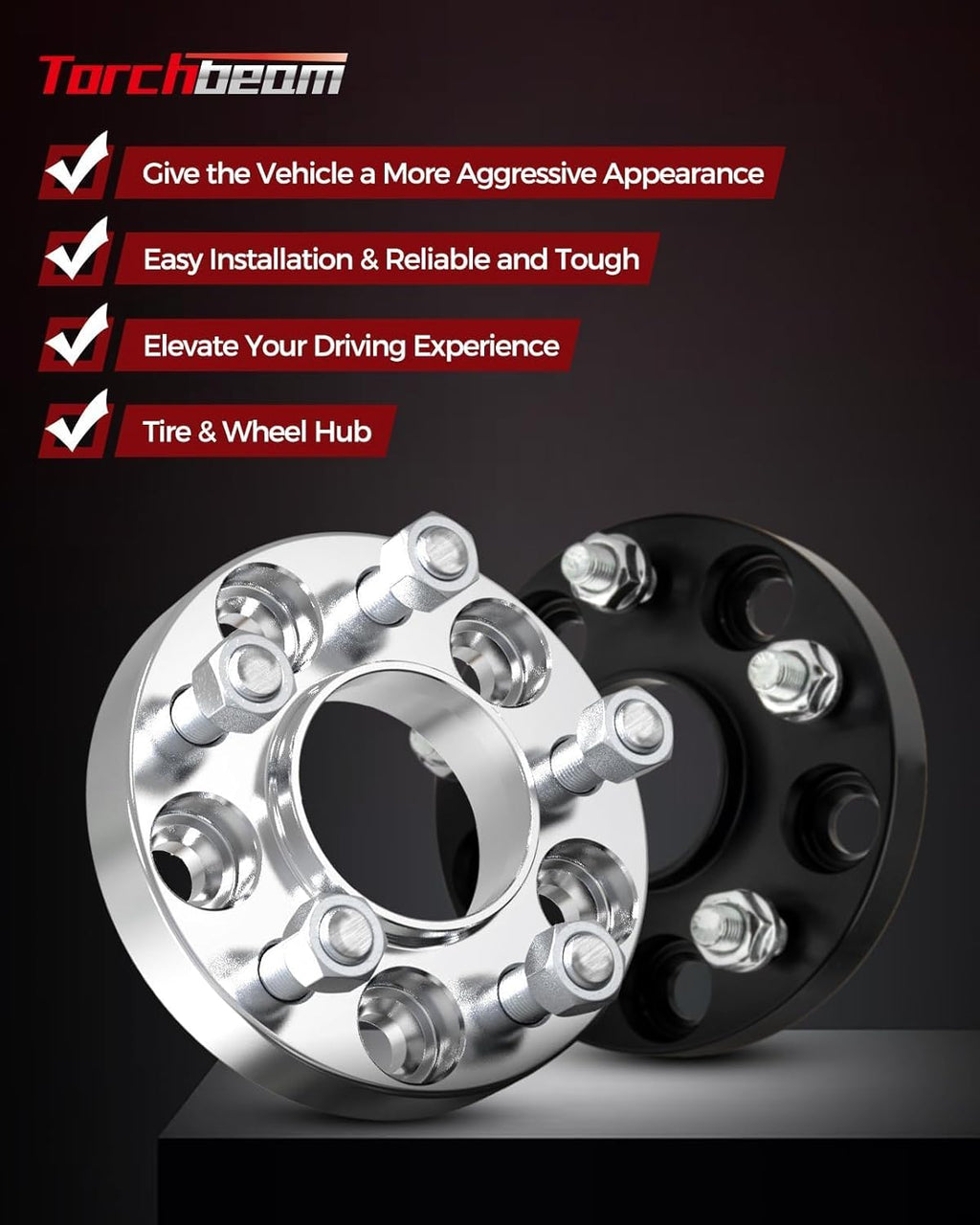 Torchbeam 6x135mm to 6x139.7mm Wheel Adapters 1.5 inch with M14x2 Thread Pitch,87.1mm Hub Bore,4pcs Adapters for 2004-2014 F-150 2003-2014 Expedition, Navigator, Mark LT, Changes Bolt Pattern