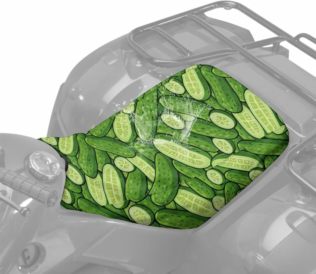 Cucumber Pickle ATV Seat Cover Easy to Install Four Wheeler Seat Cover Waterproof Material ATV Accessories Compatible with Most ATV for Sportsman, Rancher, Scrambler