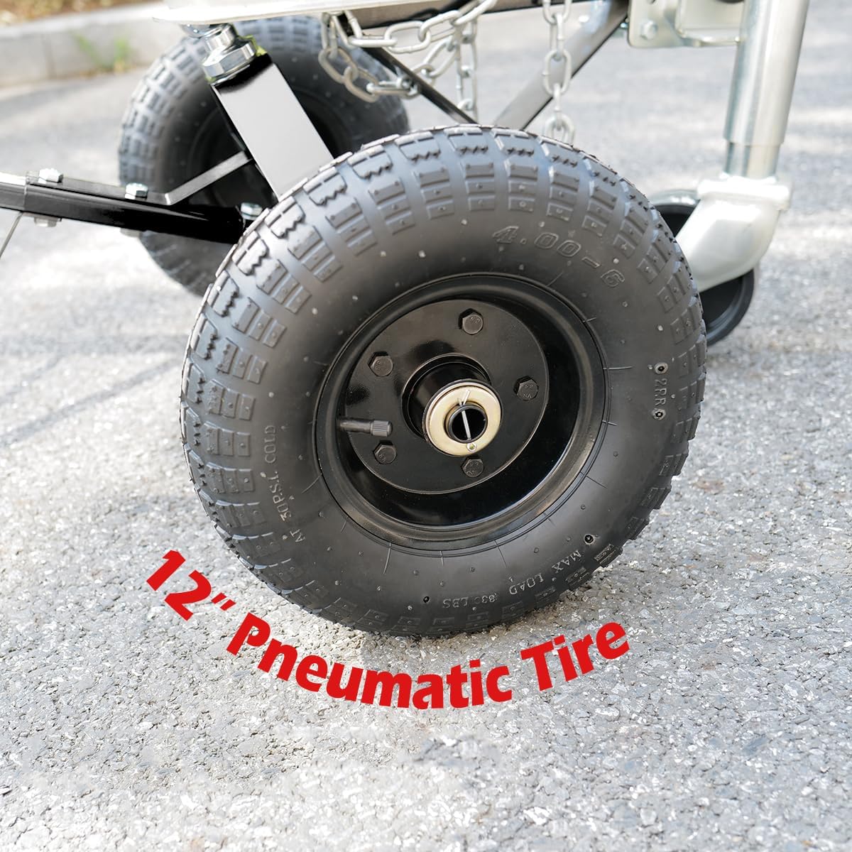 fouwick 600LBS Trailer Mover, 1-7/8” Hitch Ball & 12” Pneumatic Tires, Matt Black Powder Coated Steel Trailer Dolly (JT-TC003) Black Wheel, fit for Utility Trailer, Boat Trailer