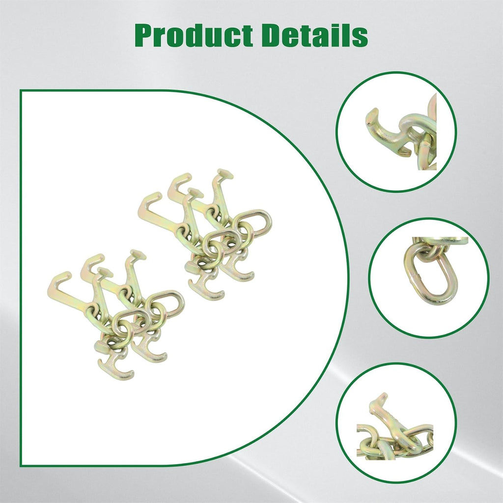 G70 Heavy Duty 4Pcs 5/16 RTJ Cluster Hook Set Replacement for Car Hauler Towing Trucks Wrecker ﻿