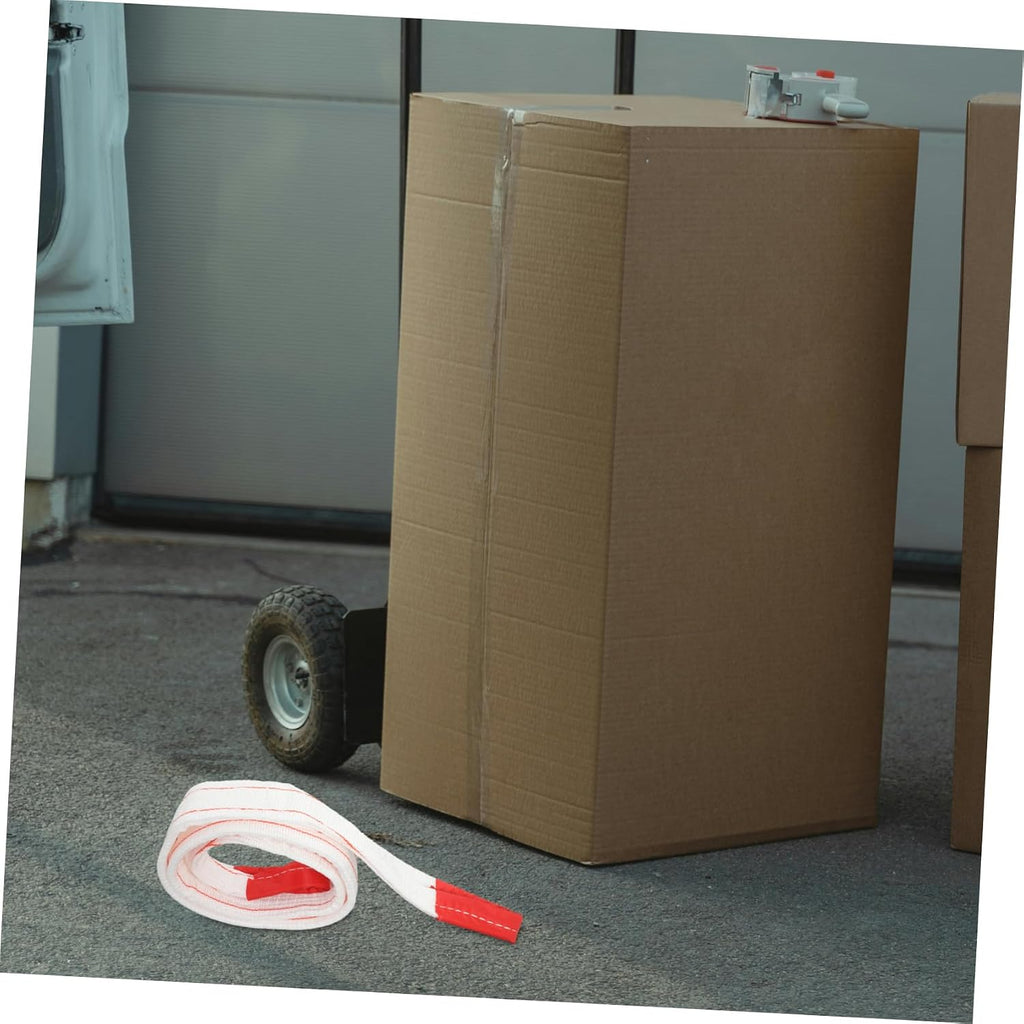 Lifting Sling Strap with High Strength Flat Webbing Heavy Duty White and Made from Wear-Resistant Fabrics for Industrial Use Suitable for Crane, Vehicle Recovery Towing