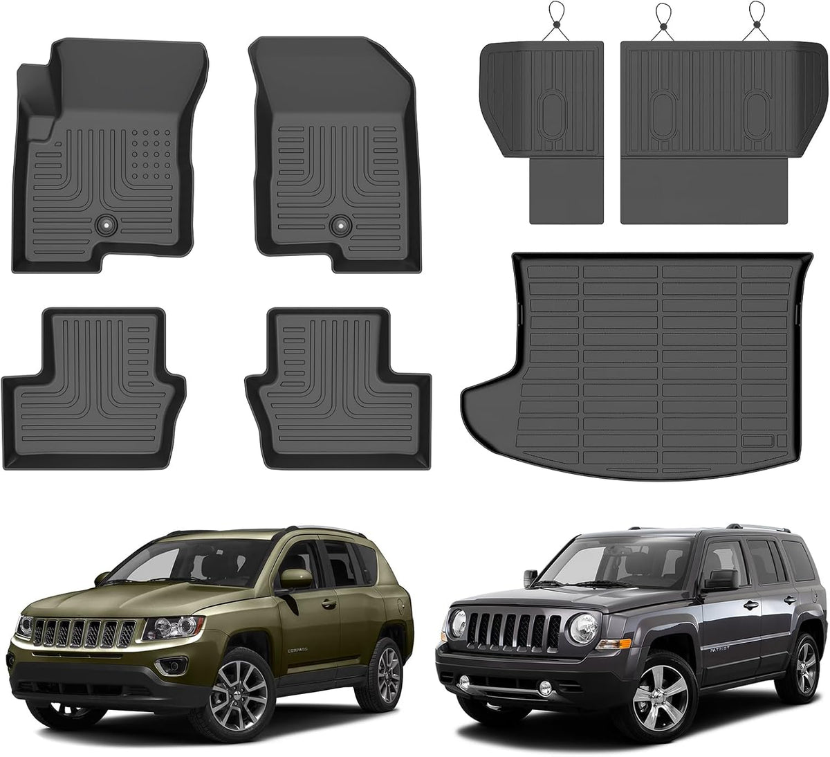 for jeep compass & patriot floor mats 2007-2016 shown in use