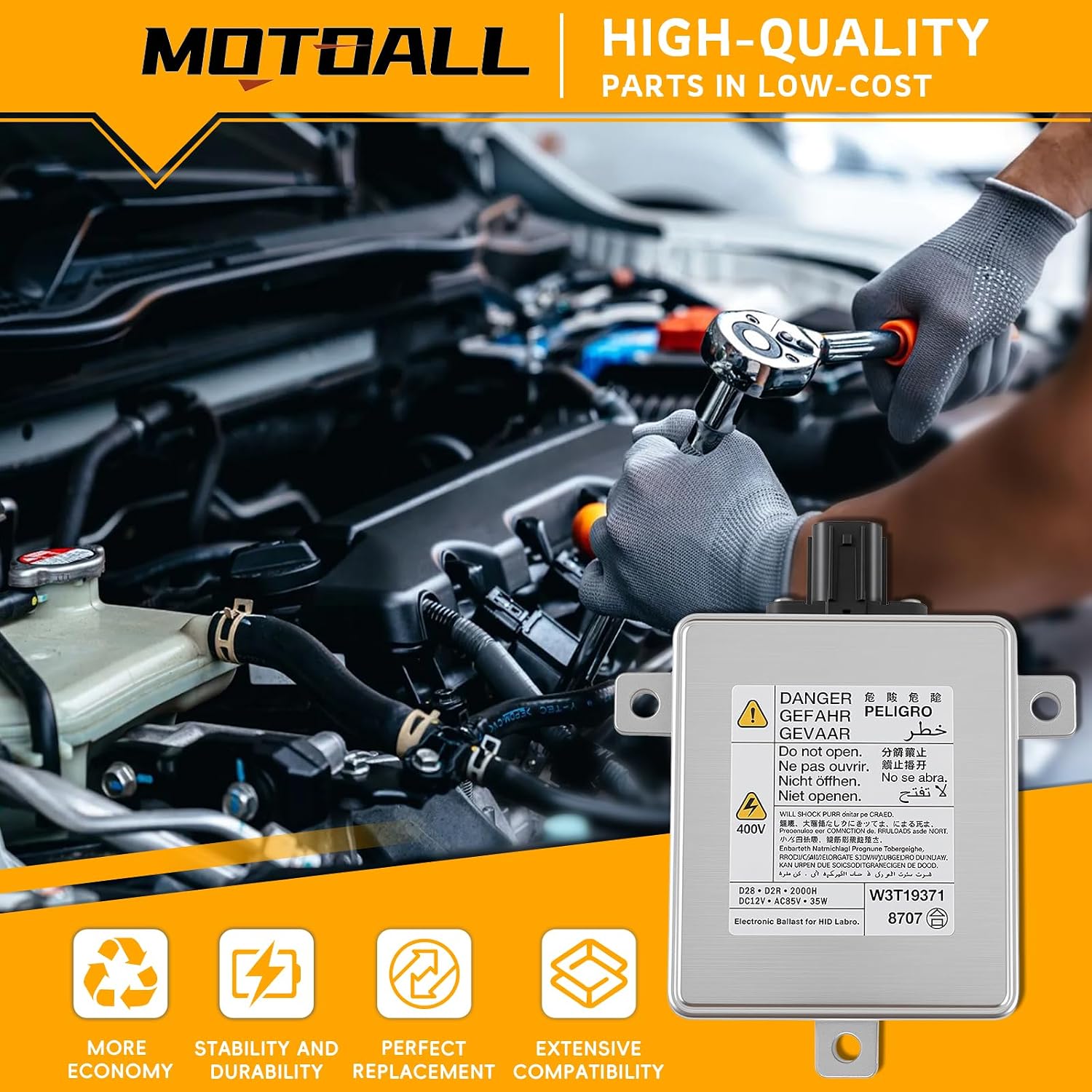 MOTOALL W3T15671 Xenon HID Ballast Control Unit Assembly Module for Acura Mazda Mitsubishi W3T19371 W3T13072