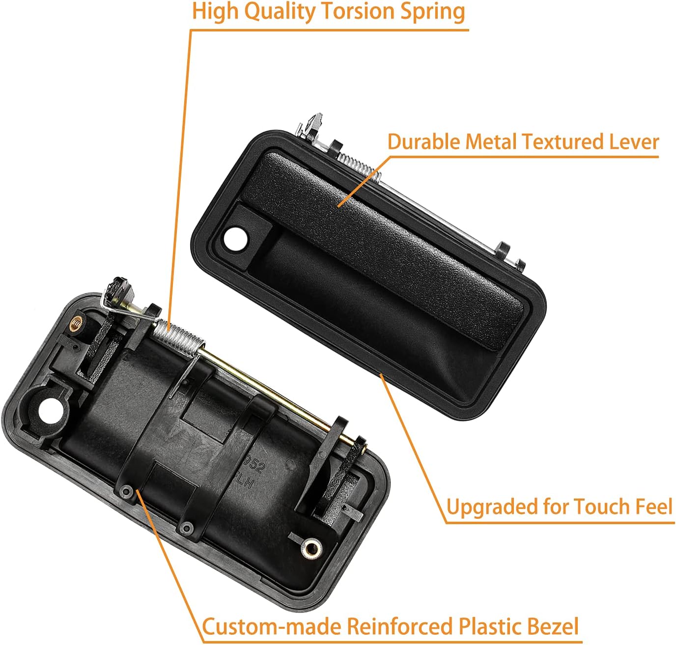 Metal Exterior Door Handle, Compatible with 1988-2001 Chevy K1500 K2500 K3500 C1500 C2500 C3500, GMC C/K 1500 2500 3500 Pickup Suburban, Tahoe, Yukon, Cadillac, Outside Front Right & Left, Metal Lever