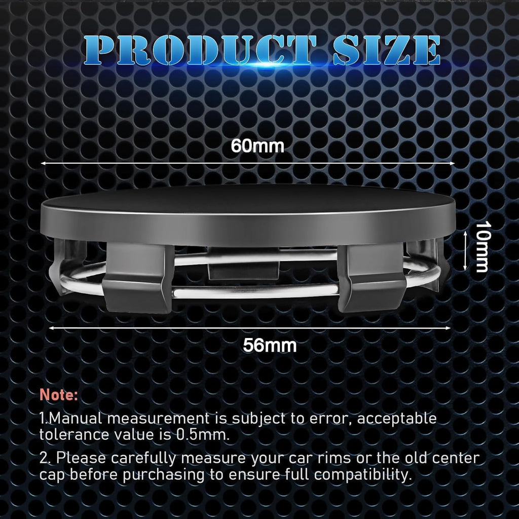 4 PCS Car Wheel Center Hub Cover for Jeep Wrangler JK 2007-2018, Rim Center Hub Cover, Snap-in Vehicle Rim Caps Accessories, 60mm