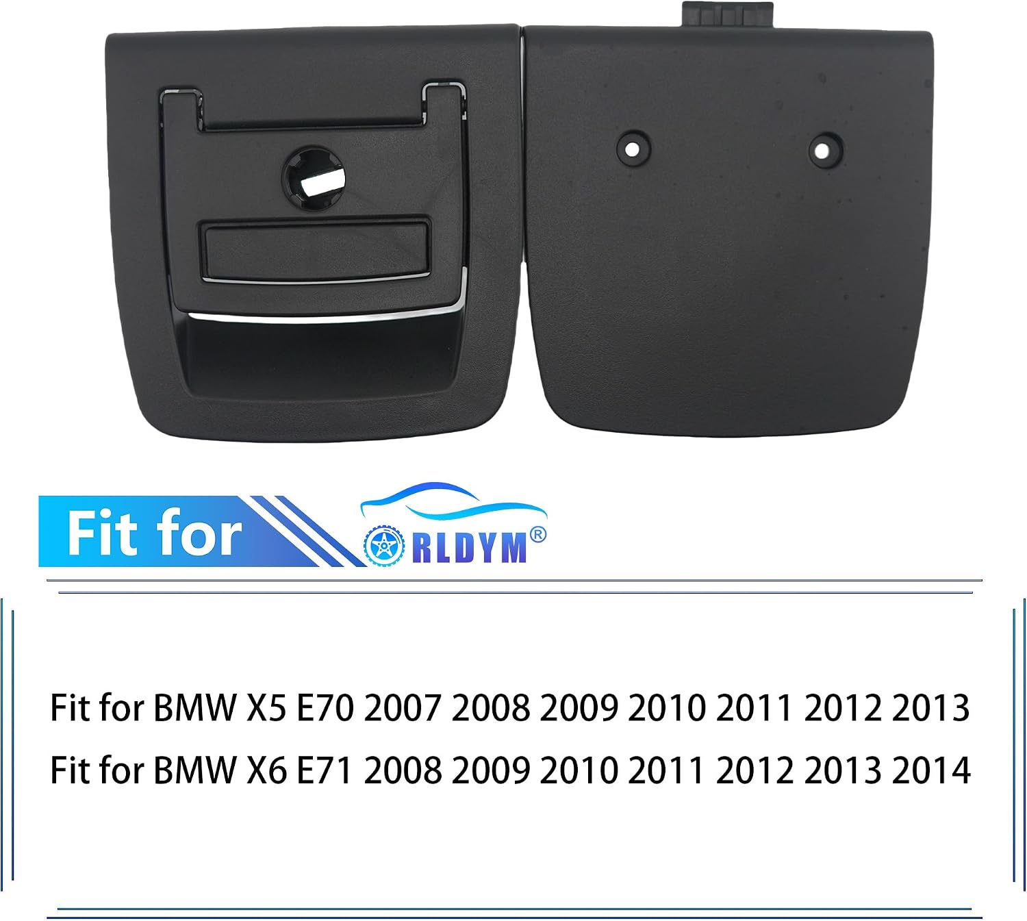 Rear Trunk Floor Mat Carpet Handle 51479120283 for BMW X5 E70 2007-2013, for BMW X6 E71 2008-2014 Replaces# 9120283, 51476958162, 51476980201 (51479120283-Black with Holes)