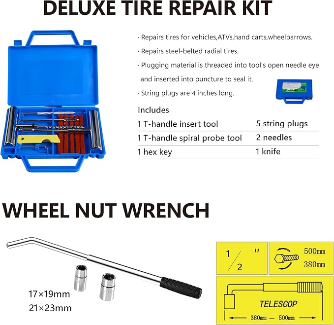 5 Piece Car Truck Floor Jack Service, Hydraulic Trolley Floor Jack & Jack - Image 4