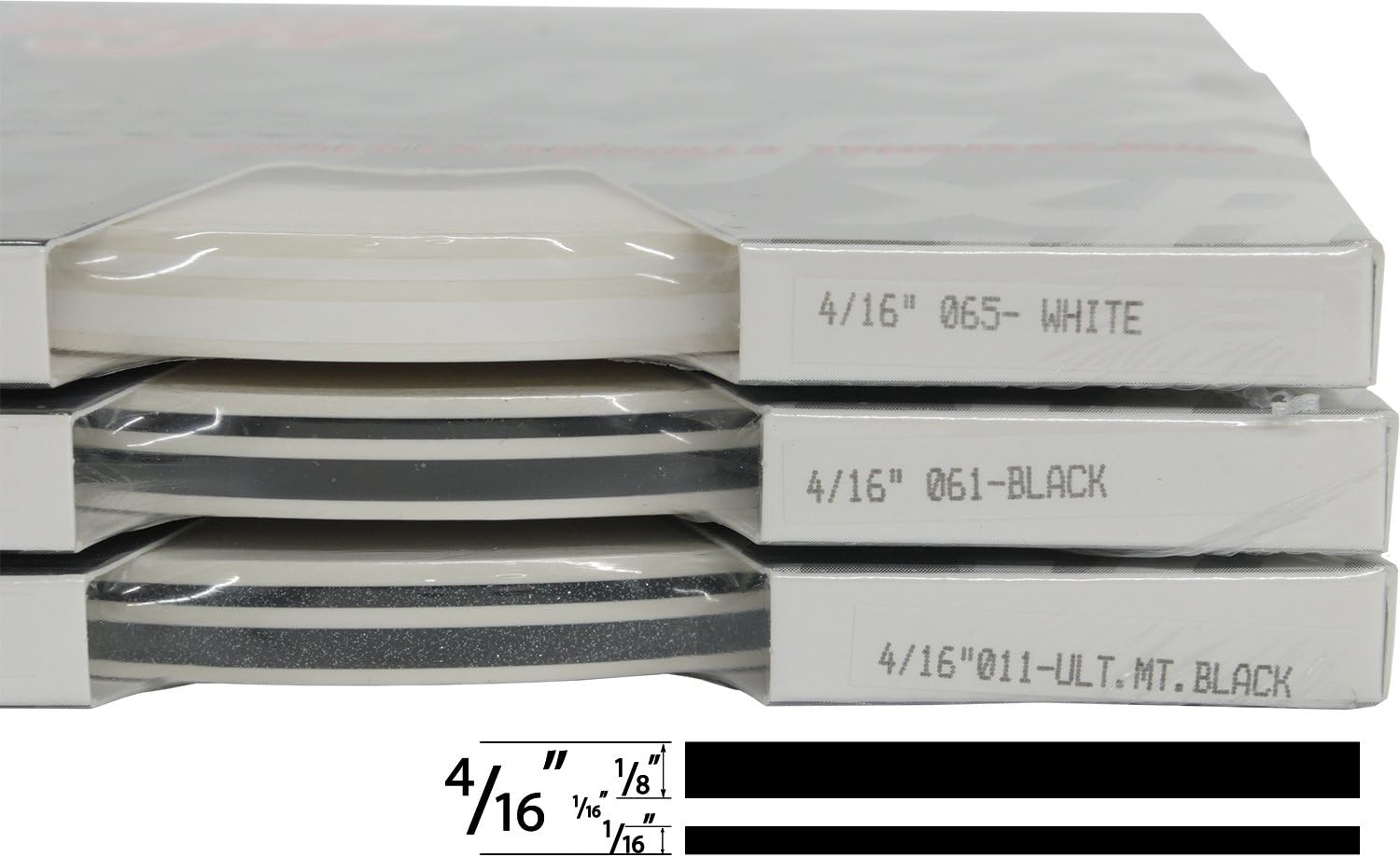 Universal TFX 0004061 - Auto Customizing Dual Pinstripe - 4/16" x 150' (1/8” Stripe, 1/16" Gap, Then 1/16” Stripe) - 061-Black