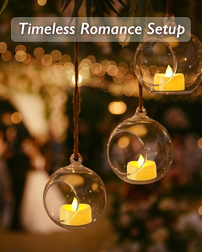 Raycare 100 Pack LED Tea Lights Battery Operated, 200+Hour Flickering Votive ...