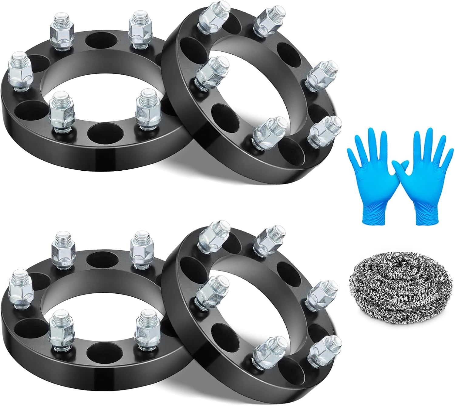 BDFHYK 6x5.5 Wheel Spacers Thickness 1 Inch Compatible with Chevy 1999-2022 Silverado Suburban Tahoe GMC Sierra 1500 Yukon K1500, 6x139.7mm 6 Lug M14x1.5 Studs & 108mm Hub Bore, Set of 4 No Lip
