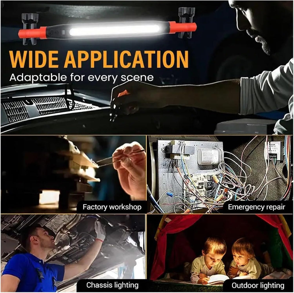MUSM Magnetic & Rechargeable Work Light 3 Lighting Modes Repair Light Super Bright Magnetic Car Work Lights Free Adjustment