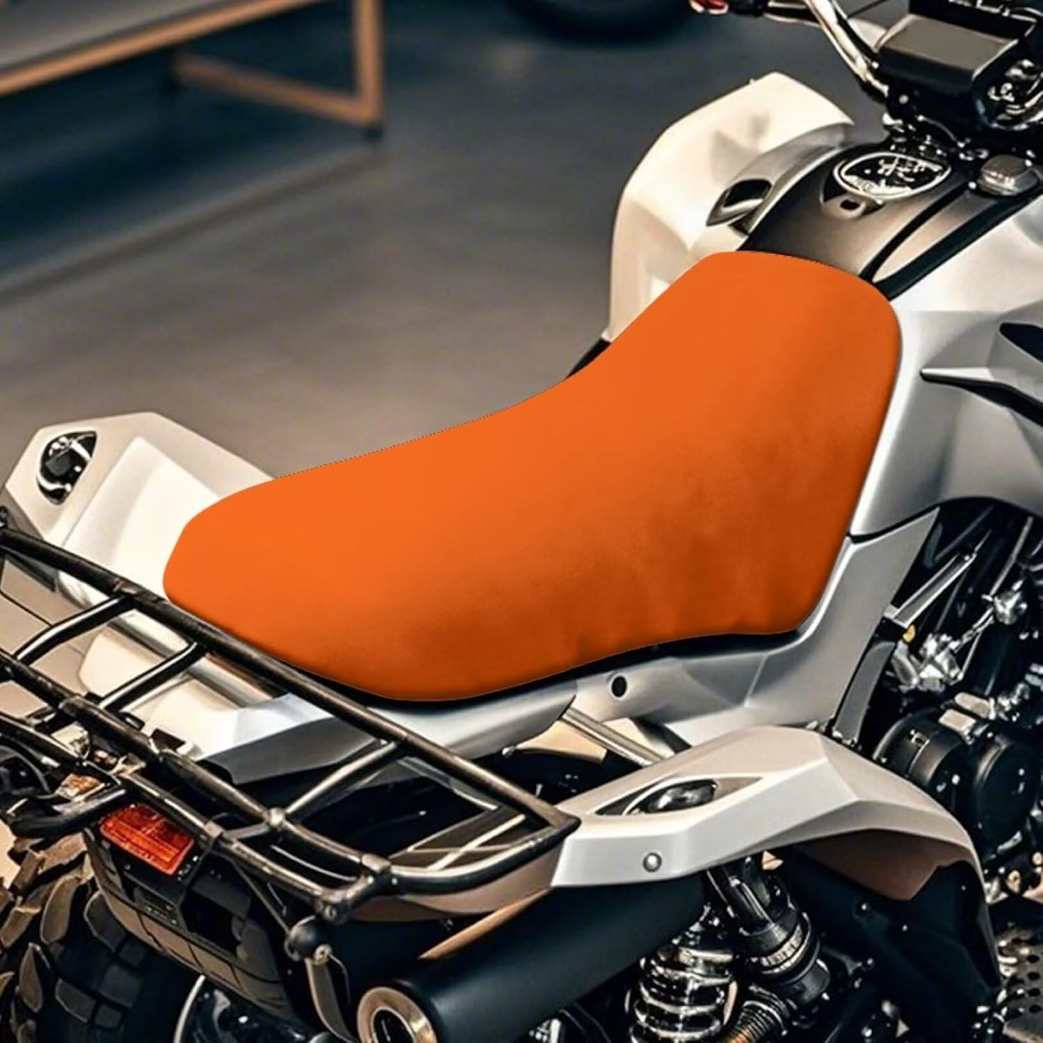 ELEQIN ATV Seat Cover Four Wheeler Accessories Orange Pad Protector Breathable Waterproof ATV Back Seat Cover Fit for Sportsman Rancher Foreman Scrambler Kodiak Polaris Scrambler