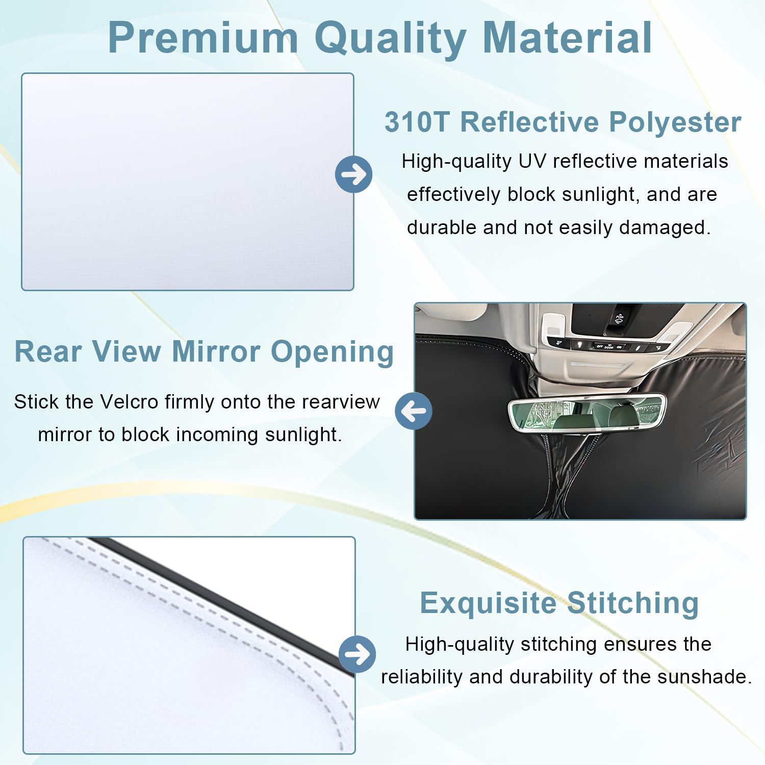 PIMCAR Windshield Sun Shade for Honda CRV 2023-2025 2026, Premium 310T Reflective Polyester UV Blocker, Lightweight Foldable Sun Visor with Storage Pouch