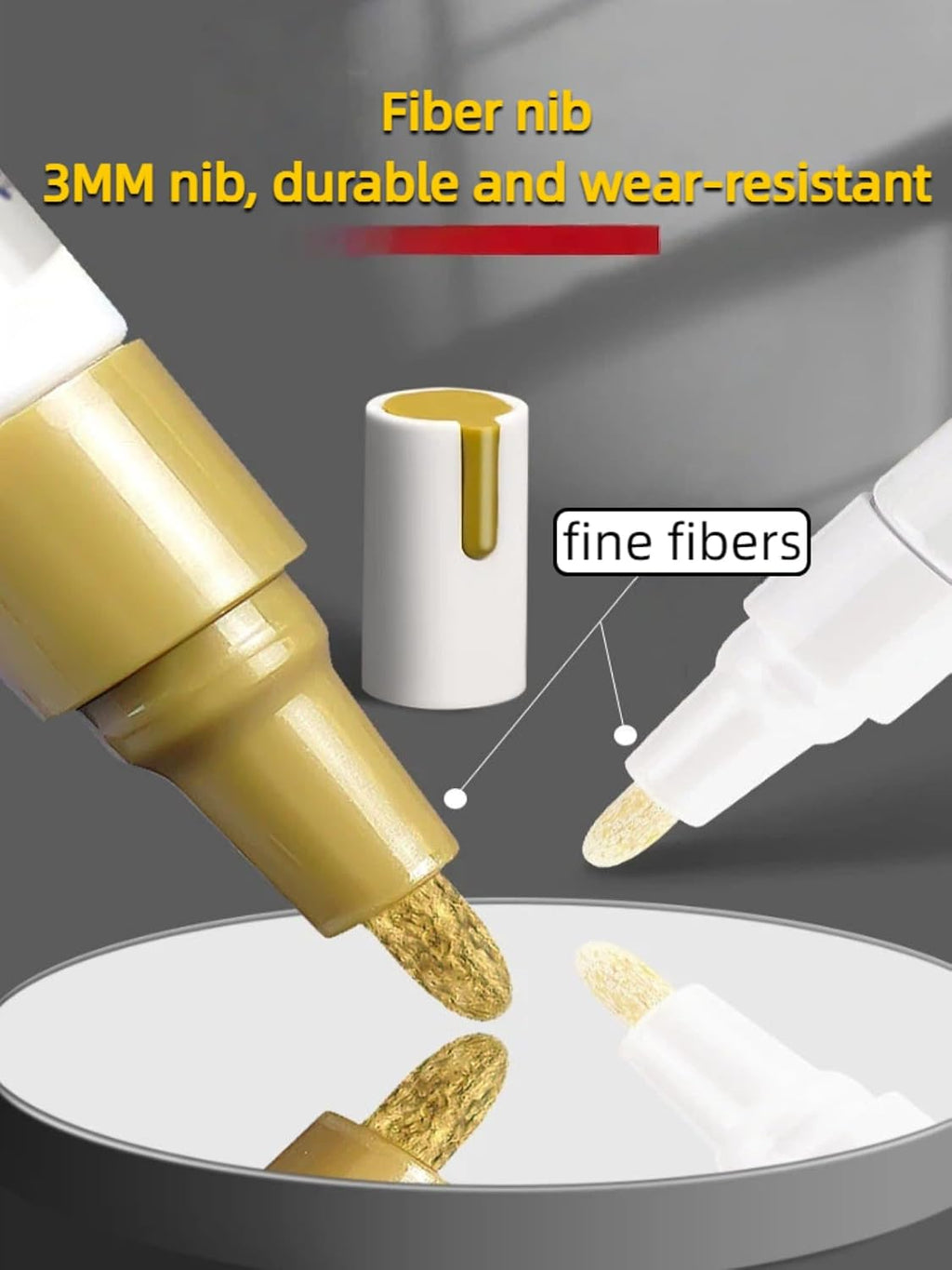 Oil-Based Paint Markers for Tires, Quick Dry Permanent Pen Set for Glass, Ceramic, Wood, Metal, Plastic, Rock Painting (12 Colors)