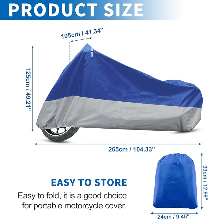 X AUTOHAUX Motorcycle Cover for Harley Davidson for Honda for Suzuki All Season - Image 2