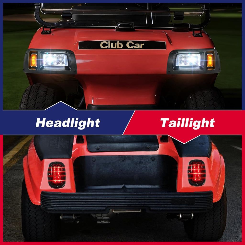 golf cart led light kit for club car showing dimensions