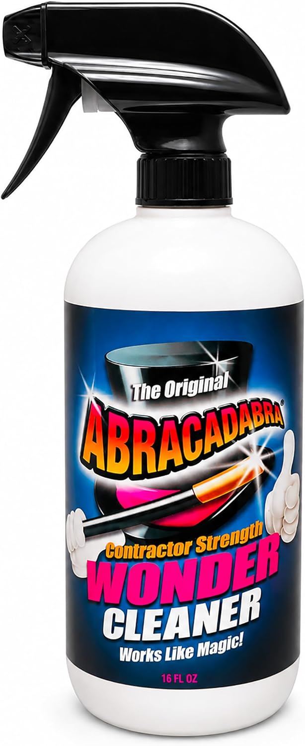 Abracadabra® Wonder Cleaner Spray 16 oz - As Seen on TV Contractor Strength Adhesive, Tar, Gum, Sap & Sticker Remover - Citrus Cleaner for Cars, Garage Floors, Concrete, Tile, Metal & Wood