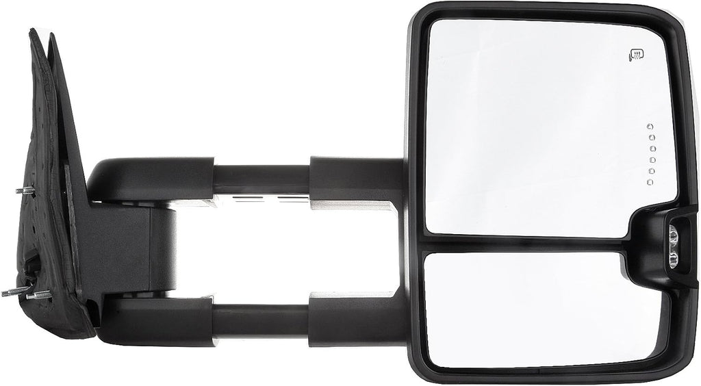 A Pair Heated Towing Mirrors Fits 2001-2002 for GMC Sierra 1500 HD/2500 HD/3500, Power Adjusted View Mirror with LED Turn Signal Light