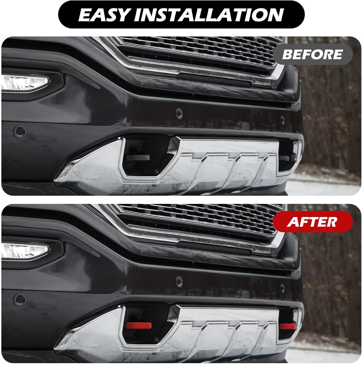 Extended Tow Hook Covers for Silverado 1500 2007-2026/GMC Sierra 1500 2007-2019, Front Tow Hooks Covers Compatible with Chevrolet Silverado 1500 Accessories Red (Not fit Verticle Tow Hooks)