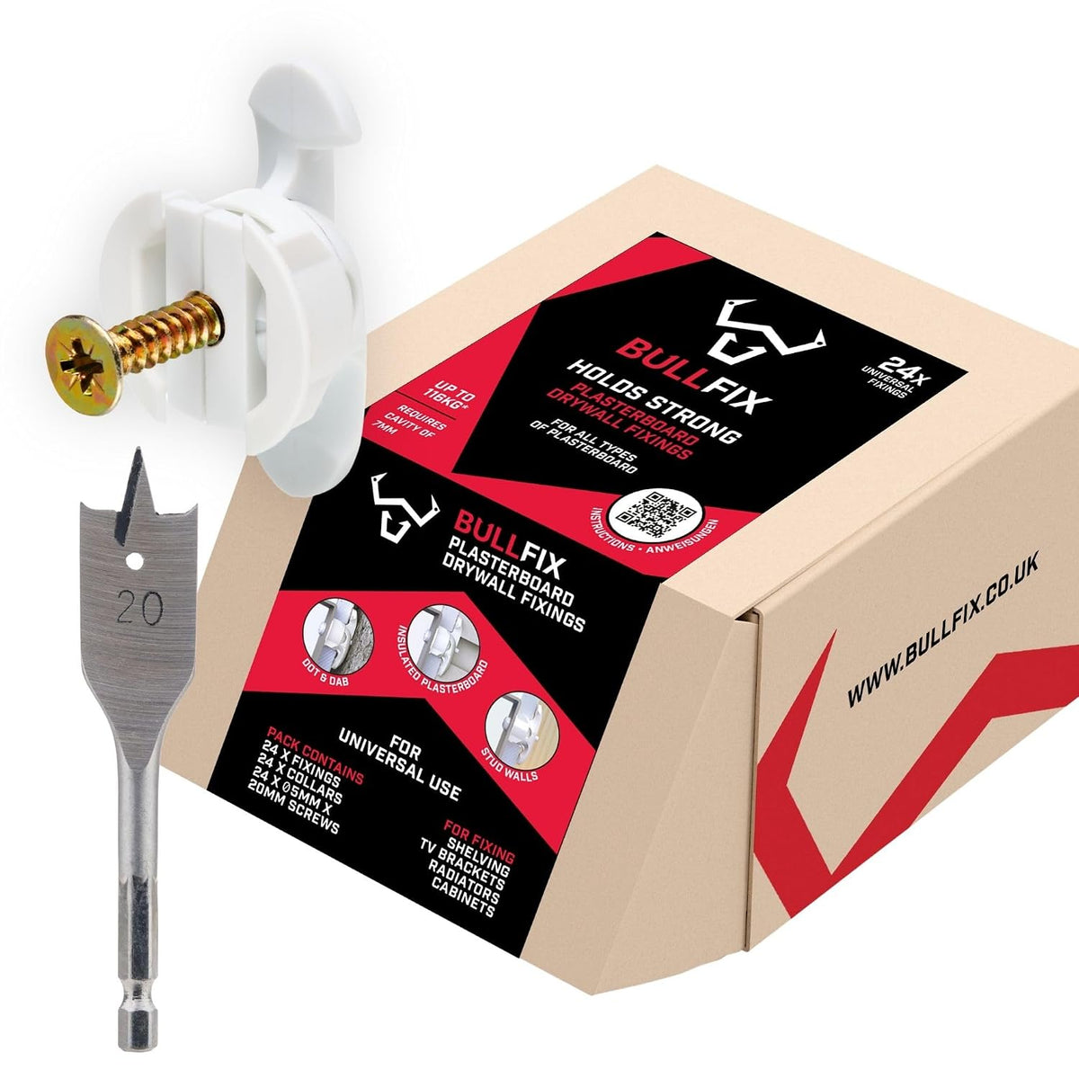bullfix universal drywall fixings - holds up to, main product view