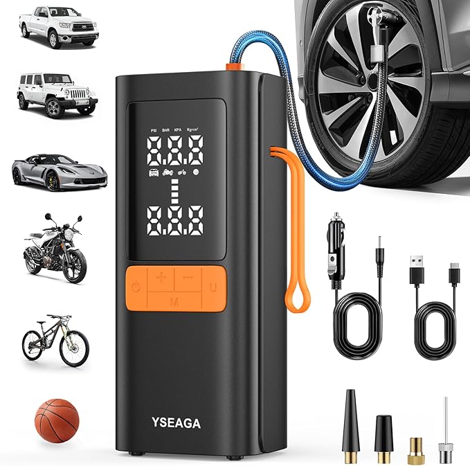Tire Inflator Portable Air Compressor, 150PSI&12V DC Air Pump