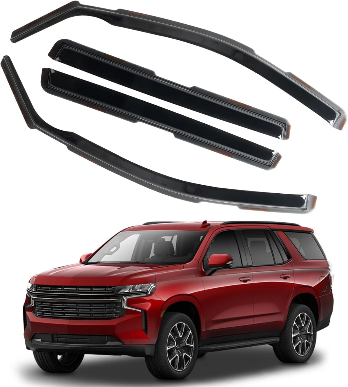 in Channel Rain Guards Fit for Chevrolet Chevy Suburban 2021 2022 2023 2024 2025