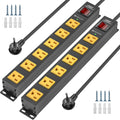 CRST 2Pack 6 Outlet Surge Protector Power Strip 2100J