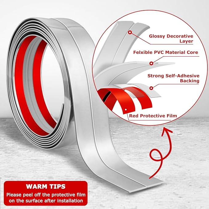 Flexible Wall Corner Protector Moulding Trim Peel and Stick Wall Corner Guards - Image 3