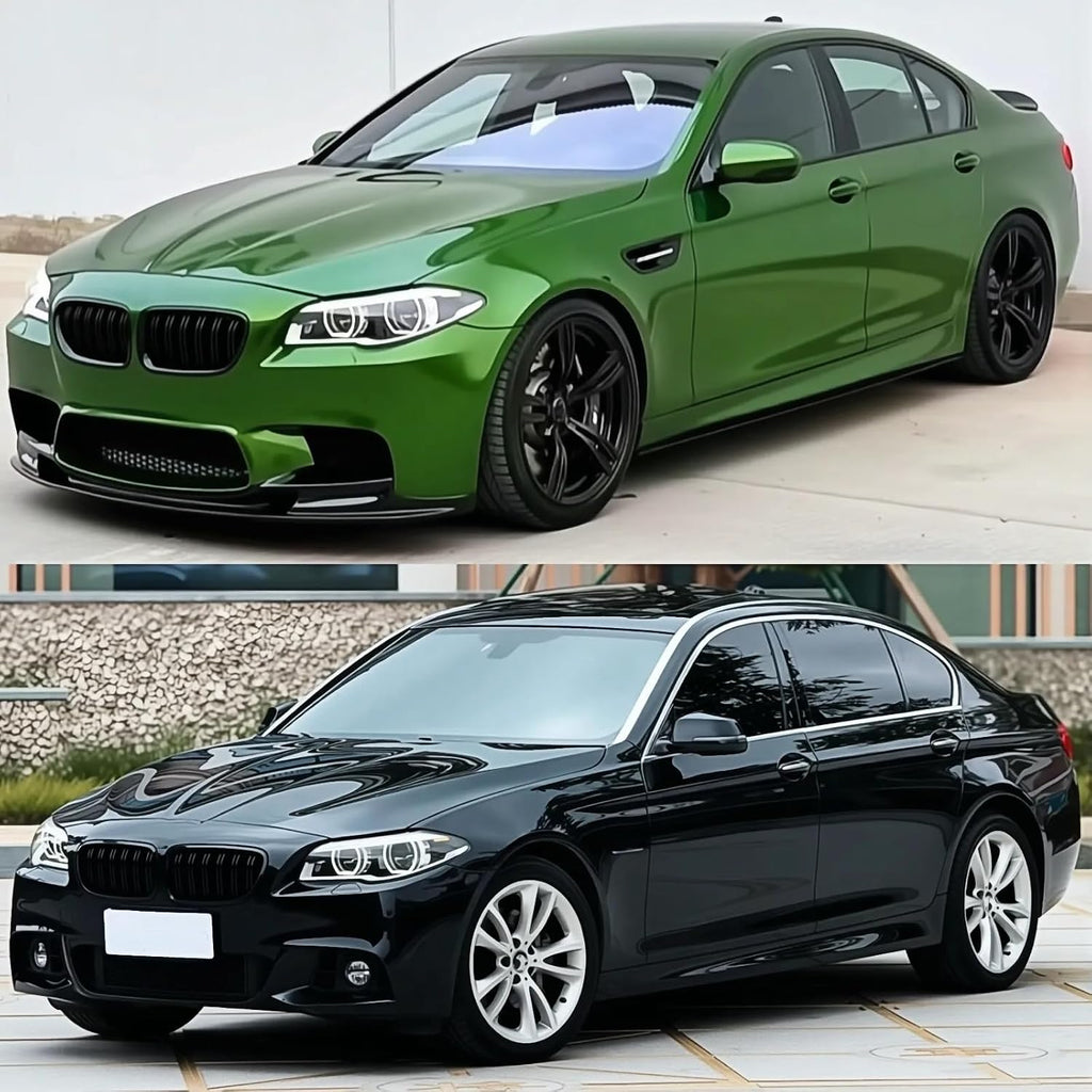 F10 Grille Front Kidney Grill Compatible with BMW 5 series F10 F11 M5 2010-2017 Double Slats ABS Gloss Black Grills 2Pcs (For F10 2010-2017 Double Slats)