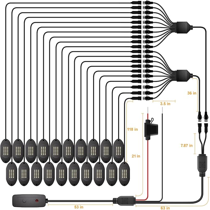 Honalia Pure White Rock Lights for Trucks 20 Pods, 6000K White LED Rock Lights - Image 6