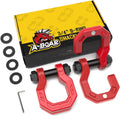 3/4" D-Ring Shackles, Heavy Duty Forged Steel Shackles with 7/8" Pin, Easy Open D-Ring Shackles Towing Winch Hooks for Recovery, Trucks, SUV, ATV, UTV, Off-Road Vehicles, Red Red