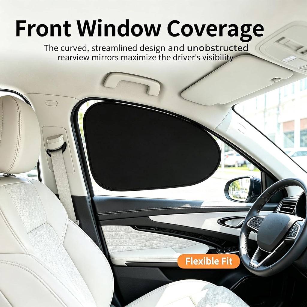 Static Cling Car Window Shades, Thermal Insulation Privacy Shade Car Side Window Sun Blocker, Foldable Static Cling Windows Sunshade Visor, Universal Fit SUV Sedan MPV, No Glue No Residue