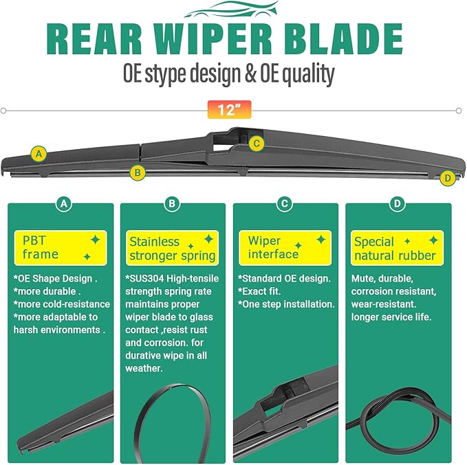 26" 20" 12" Windshield Wiper Blades Replacement - Image 4