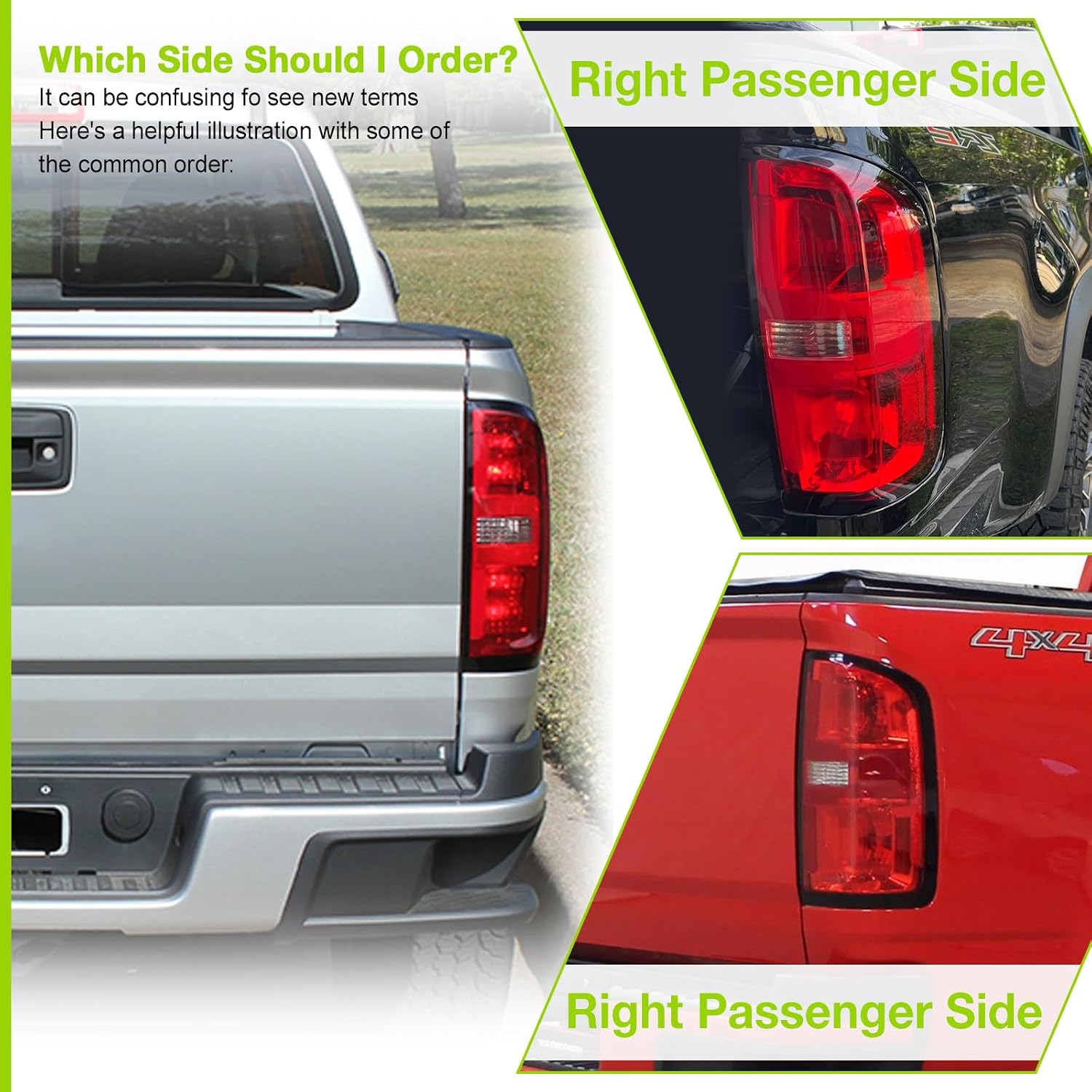 Chevrolet Colorado Rear Tail Light Assembly, Right Passenger Side | Compatible With 2015-2022, Halogen Type, Includes Bulbs, Includes Harness