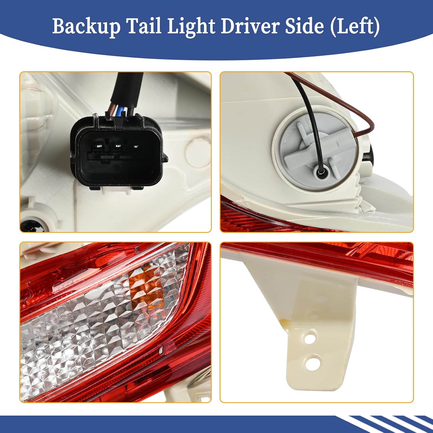 Back Up Tail Light Driver Side Compatible with Hyundai Tucson 2022 2023 2024 SE/SEL/Limited/Essential/Preffered/Hybrid Models, Back Up Turn Signal Light Replace 92405N9000, 92405-N9000