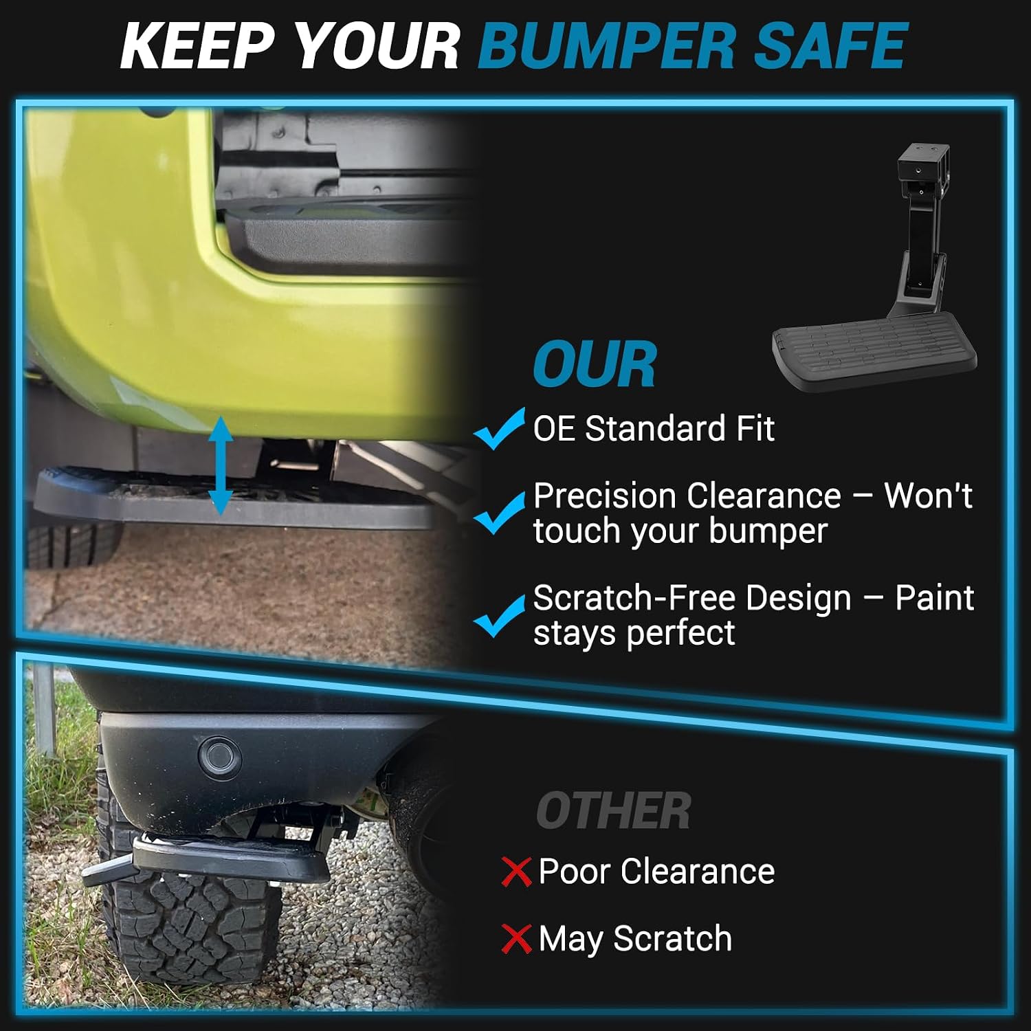 Retractable Bed Step Bumper Step for Toyota Tundra Bed Step 2022 2023 2024 2025 2026 Tundra Truck Bed Step,Folding Rear Bumper Tailgate Step Replace# PTS30-34000