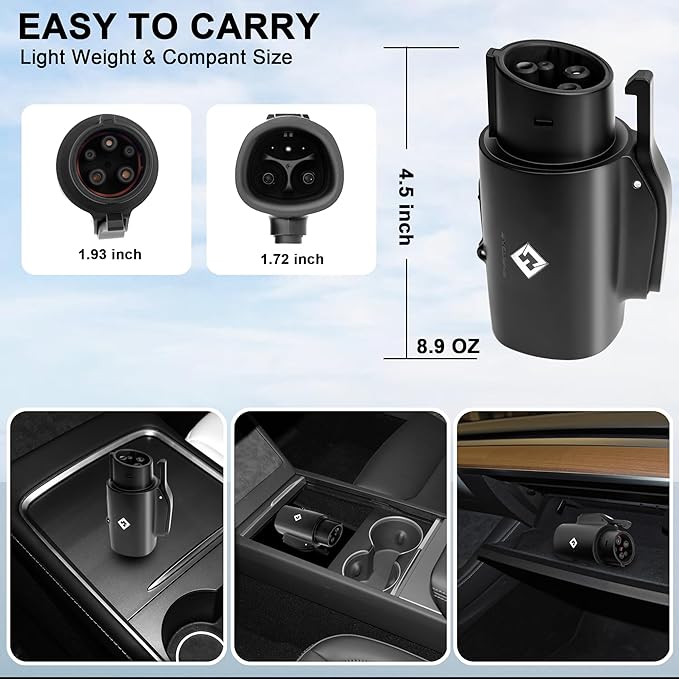 Tesla to J1772 Adapter, 80A 250V Max, Portable and Outdoor EV Adapter, - Image 6