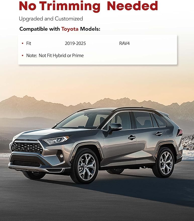 YHTAUTO Floor Mats Fit 2019-2025 Toyota RAV4, TPE All Weather Car Mats - Image 2