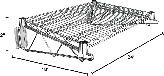 18" x 24" Chrome Wire Wall Mount Shelf - Image 2