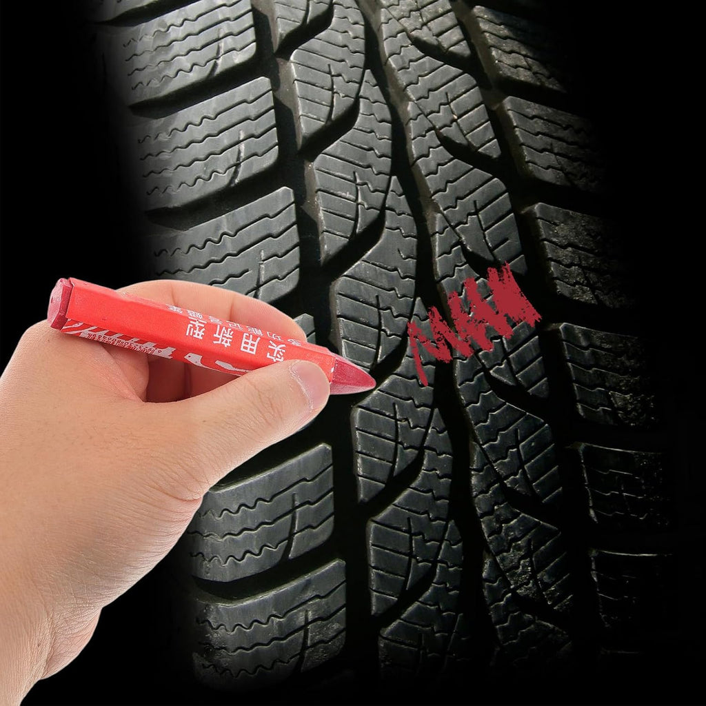 4pcs Tire Marking Oil Resistant Paint Pens for Cars, Waterproof Red Wax Marker Pens for Marking Repair Position on Car Tires, Plastic Material, Suitable for Wood and Ceramic