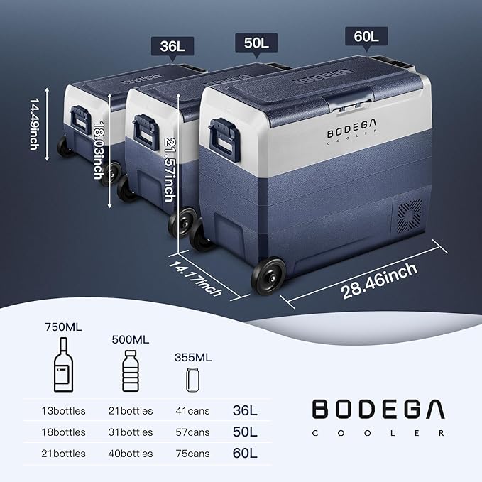 BODEGACOOLER 12 Volt Portable Refrigerator, 64 Quart Car Fridge Dual Zone - Image 9