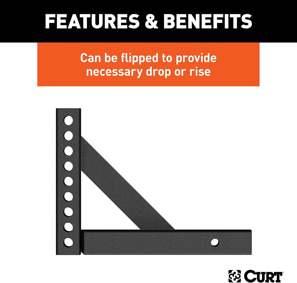 CURT 17121 Replacement Weight Distribution Hitch Shank, 2-Inch Receiver, 6-Inch Drop, 10-1/4-Inch Rise