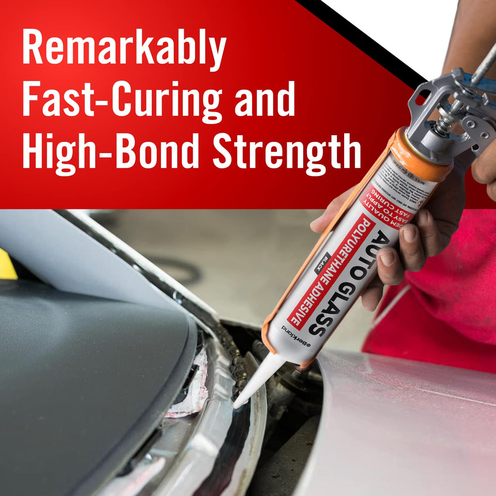 [2 Pack] Polyurethane Windshield Adhesive — Fast Curing Urethane Auto Glass G...