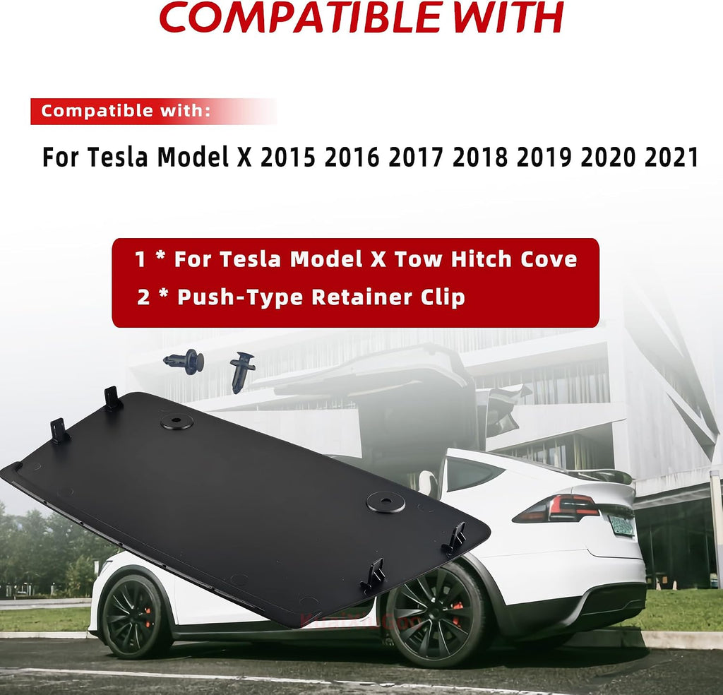 2016-2021 for Tesla Model X Tow Hitch Cover Rear Bumper Trailer Hitch Cover#1058357-00-D