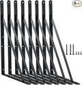 8 Pack L14 x H 10" Black Heavy Duty Shelf Brackets by MHMYDZ