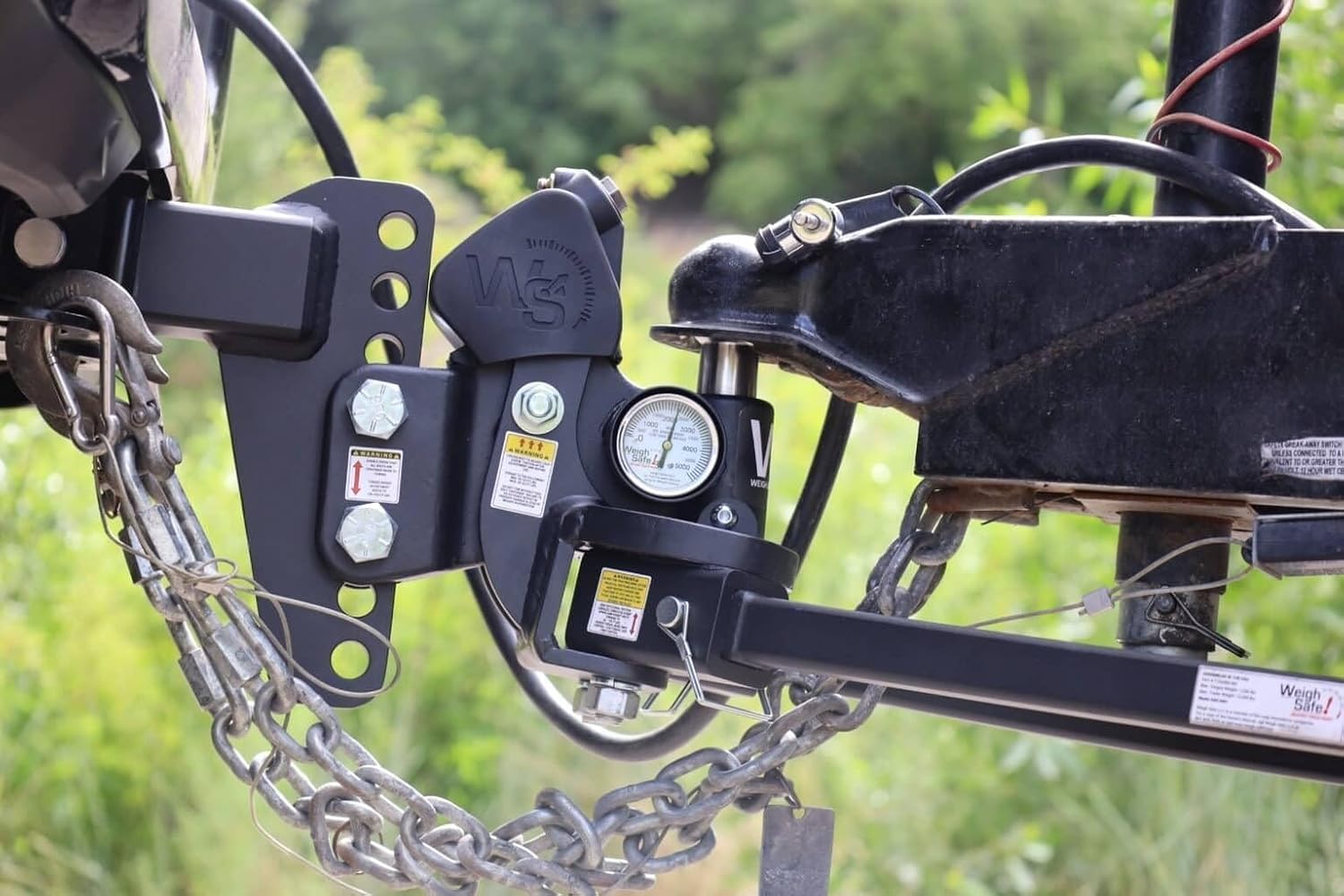 Weigh Safe TrueTow Heavyweight Distribution Hitch - Adjustable 10" Drop with 2.5" Shank - Built-in Scale to Measure Tongue Weight & Distributed Tongue Weight with 4-Area sway Control - 22,000 lbs GTW