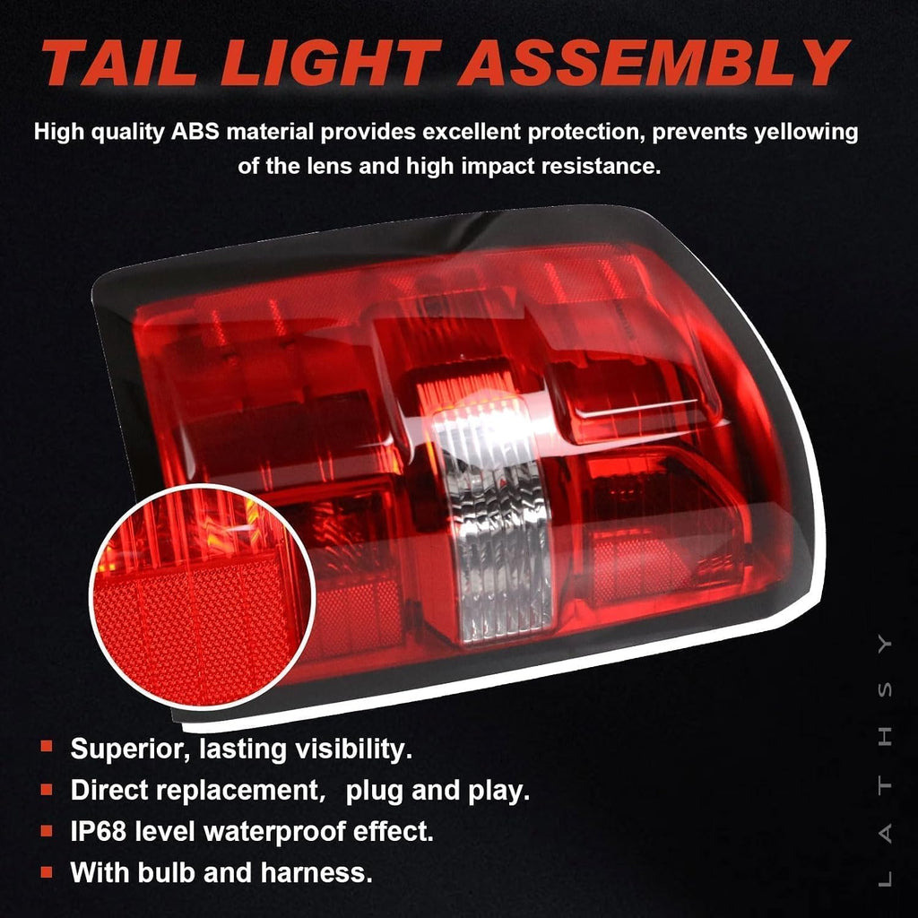 Tail Light Compatible With 2014 2015 GMC Sierra 1500 2500HD 3500HD Taillights Taillamps Brakelights with Bulbs Tailight Right Passenger Side Replace Part Number 23424738 Halogen