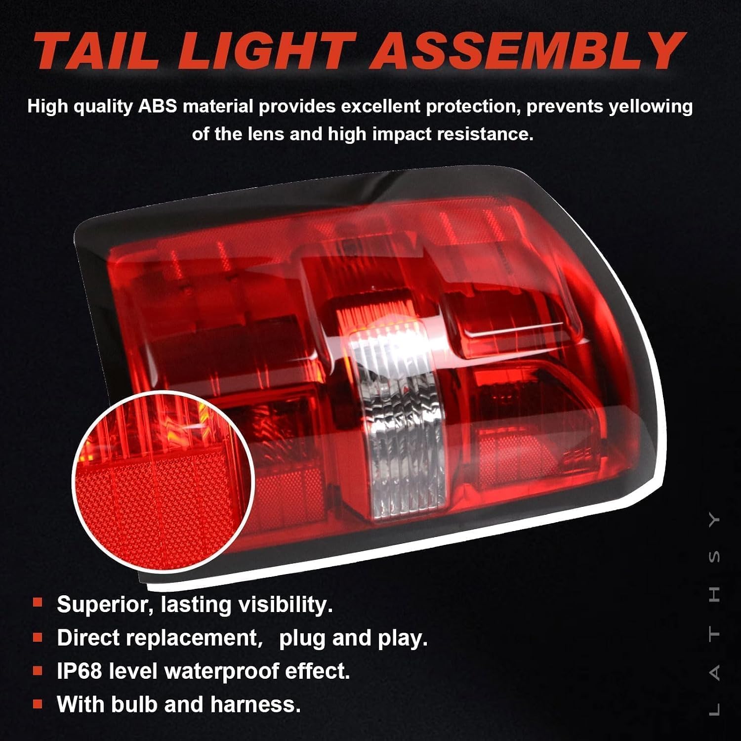 Tail Light Compatible With 2014 2015 GMC Sierra 1500 2500HD 3500HD Taillights Taillamps Brakelights with Bulbs Tailight Right Passenger Side Replace Part Number 23424738 Halogen